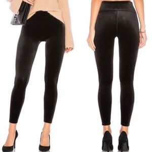 Spanx High Waisted Velvet Shaping Leggings in Black